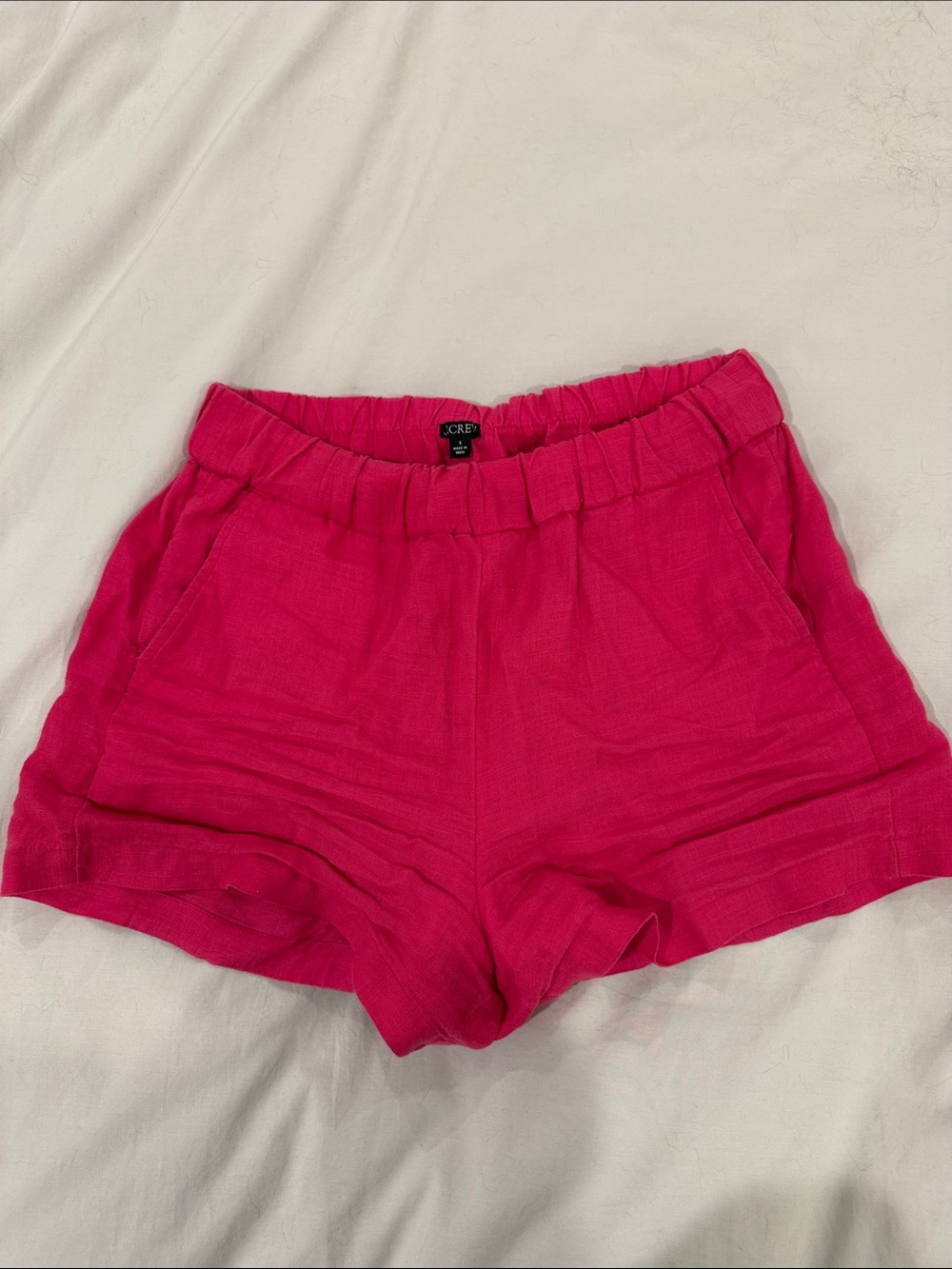 J. Crew Fuchsia Pull-on Linen Shorts